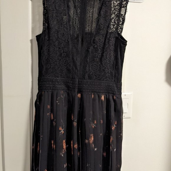 All Saints Black Floral Silk Millen Dress - Picture 5 of 10